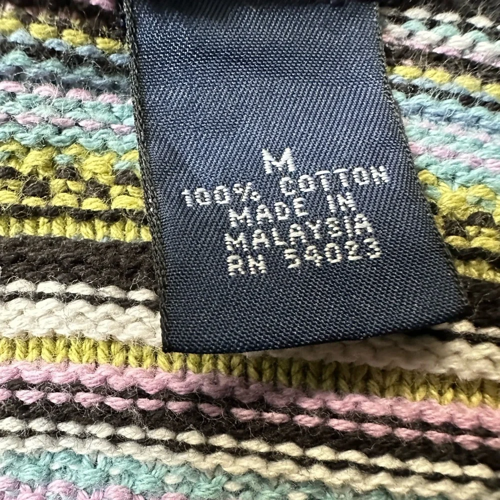 Vintage 90s GAP Girls Striped Heavy Cotton Sweater Size Medium